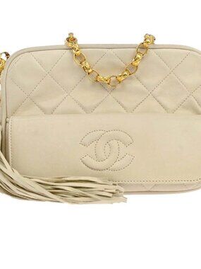 Chanel Off-white Lambskin Camera Bag Mini 168010